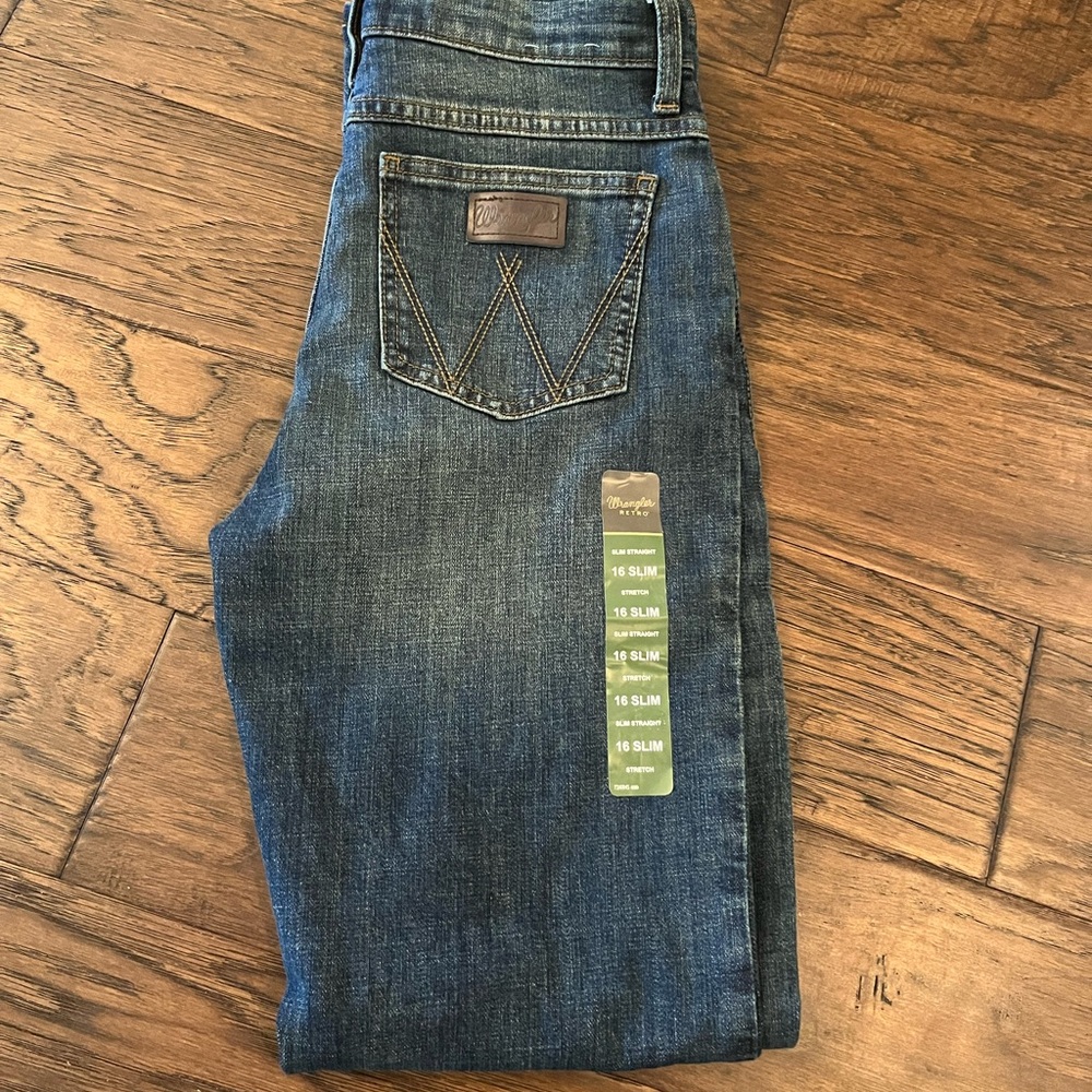 Boys Wrangler Retro Slim Straight Stretch 16 Slim
